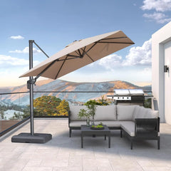 9' X 11.5' Rectangle Patio Umbrella Outdoor Large Aluminum Cantilever Umbrella with 3-Year Fade Resistance Recycled