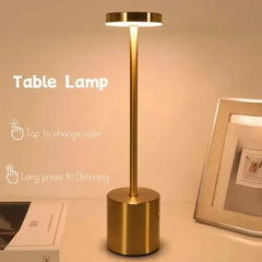 Sensor Light USB Rechargeable  Metal Table Lamp  Hotel Restaurant Night Decoration Adjustable Warm Light