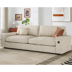 Modern Sofas Couches for Living Room, Comfy Couch with Extra Deep Seats, Oversized Loveseat Sofa with Storage and 2 USB C