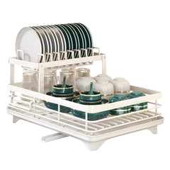 Dish Bowl Drainer Storage Rack Kitchen Dish Drying Rack with Drainboard Sink Organizer Countertop Dinnerware Storage Holder