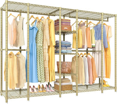 Clothing Rack, Garment Rack for Hanging Clothes, Large Freestanding Closet Wardrobe Clothes Storage Organizer Closet for Bedroom