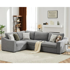 Grey Sofa Living Room Sofas Modular Couch for Living Room Breathable Linen Fabric Corner Couch for Apartment Sofy Do Salon Chair