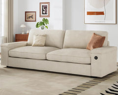 Modern Sofas Couches for Living Room, Comfy Couch with Extra Deep Seats, Oversized Loveseat Sofa with Storage and 2 USB C