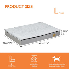 L XL 2XL 3XL Dog Bed Gray Orthopedic Pet Calming Bed Soft Sponge Foam Base Dog Crate Kennels Mat with Removable Cover