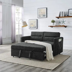 Modern Convertible Sleeper Sofa Bed, Seat Lounge Sofa w/Reclining Backrest,Toss Pillows,Sofa Couch Pullout Bed for Living Room