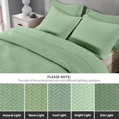 Lightweight Bedspread Ultrasonic  Pattern Light Coverlet for All Season Comforter Bedding Decor - 3 Piece Bed Cover Sets