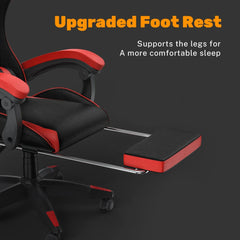 Bigzzia Gaming Chair with Footrest Gamer Chairs Ergonomic with Lumbar Cushion Headrest Chair Height Adjustable Office Chair