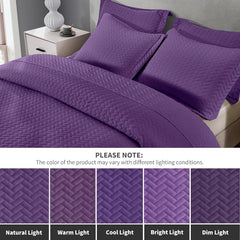 Lightweight Bedspread Ultrasonic  Pattern Light Coverlet for All Season Comforter Bedding Decor - 3 Piece Bed Cover Sets