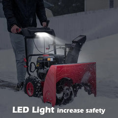 Snow Blower Gas Powered 24 in. 2-Stage 212cc Engine with Electric Start LED Light Self Propelled