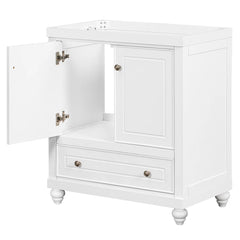 30" Bathroom Vanity with Sink, Combo, Cabinet with Doors and Drawer, Solid Frame and MDF Board, White (Old Sku:JL000006AAK)