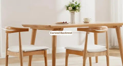 Dining Set of 2 Mid Century Dining Room  Modern Kitchen  with Linen Seat and Curved Back Wishbone Chairs