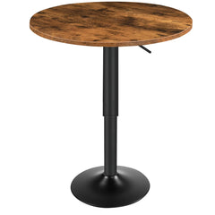 Bar Table, Height-Adjustable Round Pub Table 27-35.4 Inches, Cocktail Table with Sturdy Base, Modern Style