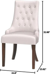 Wingback Upholstered Dining Chairs Set of 2, Fabric Side Dining Room Chairs with Tufted Button, Living Room Chairs