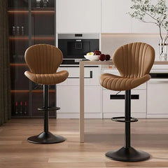 Bar Stools Set of 2 Modern Swivel Bar Chairs, Barstools Counter Height with High Backrest, Easy 3-5 Minute Assembly for Bar