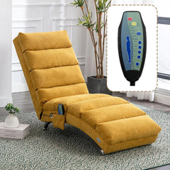 Chaise Lounge Chair Indoor, Upholstered Massage Chair with 5 Modes, Ergonomic Electric Recliner Chair, Modern Long Lounger