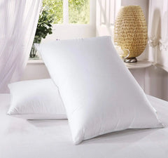 Medium Firm Down Pillow, 500 Thread Count 100% Cotton, STANDARD DOWN PILLOWS, Standard/Queen Size, MEDIUM FIRM PILLOWS, Set of 2