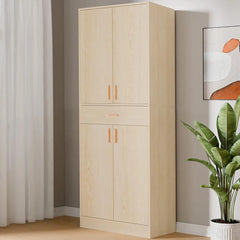 Kitchen Pantry Storage Cabinet 71" Tall 4 Doors Wood Freestanding Cupboard with Sliding Drawer and 2 Adjustable Shel