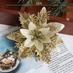 30/14.5cm Glitter Artifical Christmas Flowers Christmas Tree Decoration for Home Fake Flowers Plant Xmas New Year Party Decor