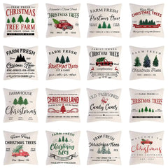 4PCS Christmas Cushion Covers 45x45 Cm Farmhouse Xmas Decor Red Green Plaids Santa Pillow Cover Christmas Decorations Noel Kerst