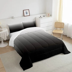 Comforter Set Kids Teens Dark Blue and Black Striped Bedding Bed Set Decor Modern Fashion Comforter Inner Fill Bedroom