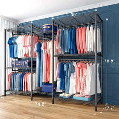 Clothes Rack Clothing Rack 900 LBS Clothing Racks for Hanging Clothes Heavy Duty Clothes Rack Freestanding Wardrobe Closet