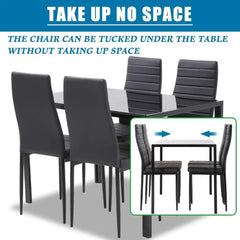 Dining Table Set Glass Dining Room Table Set for Small Spaces Kitchen Table and Chairs for Home Furniture