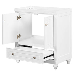 30" Bathroom Vanity with Sink, Combo, Cabinet with Doors and Drawer, Solid Frame and MDF Board, White (Old Sku:JL000006AAK)