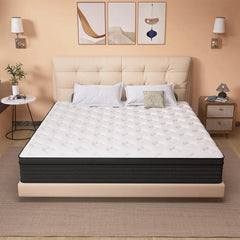 King Mattress, 12 Inch Individual Pocket Springs with Gel Memory Foam Hybrid King Size Mattress with Pressure Relief