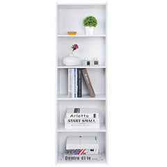 5-Tier Reversible White Open Shelf Bookcase Bookcase Bookshelf Storage Home