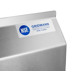 GRIDMANN Stainless Steel 1 Compartment Utility Sink with Left Drainboard, NSF Certified Commercial Kitchen Sink