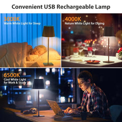 2 Packs LED Table Lamp Modern LED Desk Lamp with Touch Control Dimmable Night Light with 3 Color Temperatures for Living Room