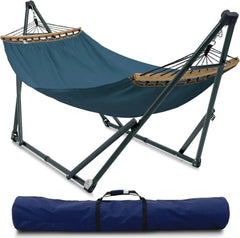 Hammock 600 lbs Capacity, Instant 20s Foldable Hammock Stand, 3-Year Warranty Hammock with Stand, 2 Person