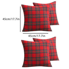 Pillow Cases Christmas Scottish Tartan Plaid Cushion Covers Bed Sofa Pad Party Decor Throw Pillow Cover Holiday Decors 45/50cm