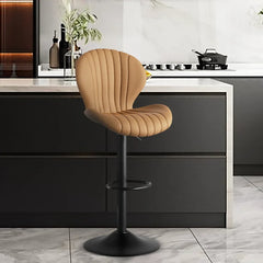 Bar Stools Set of 2, Adjustable Swivel Bar Chairs, Armless Counter Height Bar Stools for Kitchen Counter Dining Room