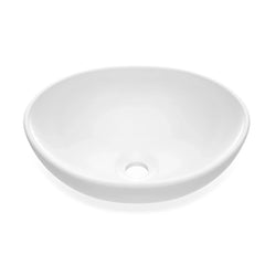 Oval Bathroom Sink, Bathroom Vessel Sink, White Vessel Sink, Bowl Sink Countertop Modern Egg Shape 40 * 33 * 14.5cm