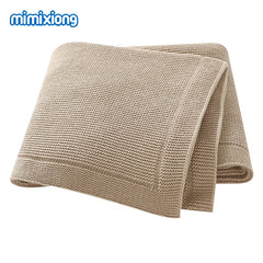 Cotton Baby Blankets Knitted 100*80cm Solid Color Quilts for Newborn Boy Girl Stroller Bedding Swaddle Wrap Portable All Seasons