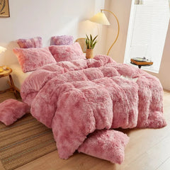 Plush Shaggy Duvet Cover Luxury Ultra Soft Crystal Velvet Bedding 1PC(1 Faux Fur Duvet Cover),Zipper Closure