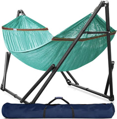 Hammock 600 lbs Capacity, Instant 20s Foldable Hammock Stand, 3-Year Warranty Hammock with Stand, 2 Person