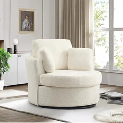 42'' W Living Room Chair, 360 Degree Oversized Swivel Accent Chairs, Modern Upholstered Arm Chairs, Comfy Round Swivel Chair