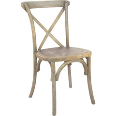 Bardstown Bistro Style Wooden Dining Chair - Medium Natural White Grain - High X-Back