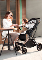 2024 New Arrival High View Portable Baby Stroller Ergonomics Seat Bassinet for Newborn One Hand to Recline Pram