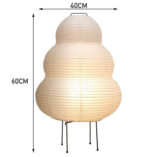 Noguchi Rice Paper Floor Lamp Japanese Paper Lantern Standing Table Lamp Eye-Protection Bedside Lamp for Bedroom/Home Decoration