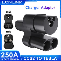 LONLINK CCS2 to Tesla EV Charger Adapter 400A 1000V Electric Vehicle DC Charging Station CCS2 To Tesla Convertor dc combo 2