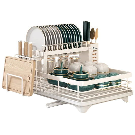 Dish Bowl Drainer Storage Rack Kitchen Dish Drying Rack with Drainboard Sink Organizer Countertop Dinnerware Storage Holder