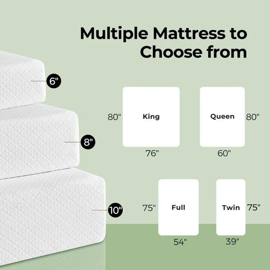 Twin Size Mattress, 6 Inch Gel Memory Foam Mattress in a Box, Fiberglass Free, Breathable Mattress for Cooler Sleep Supportive