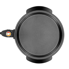 Electric Skillet 12 Inch Frying Pan with Non-Stick Coating, Temperature Control, Tempered Glass Lid, Cool-Touch Handles and Knob