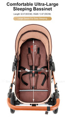 3 in 1 Baby Stroller,Baby Travel System,Baby Carriage 3in1 with Isofix Base,Foldable Newborn Pram,Reversible Standard Stroller