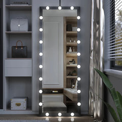 Full Length Vanity Mirror With LED light bulbs Bedroom Hotel Long Wall Mouted Full Body Mirror Large Floor Dressing Mirror