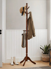 VASAGLE Coat Rack, Solid Wood Coat Stand, Free Standing Hall Coat Tree With 10 Hooks For Coats, Hats, Bags, Purses, For Entry