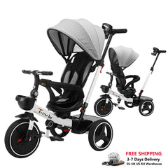 UBRAVOO Baby Stroller Tricycle Bike, 360 Degree Rotation Sitting & Lying,Celerity Disassembly & Assembly,18-60 Months,HLF6018